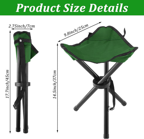 KKONHII Folding Camping Stool,Portable Travel Outdoor Tripod Seat,Green Folding Camping Chairs for Camping Party