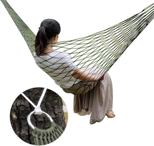 VGEBY Portable Lightweight Nylon Mesh Rope Hammocks for Camping, Indoor & Outdoor, Travel, Survival, Backpacking,