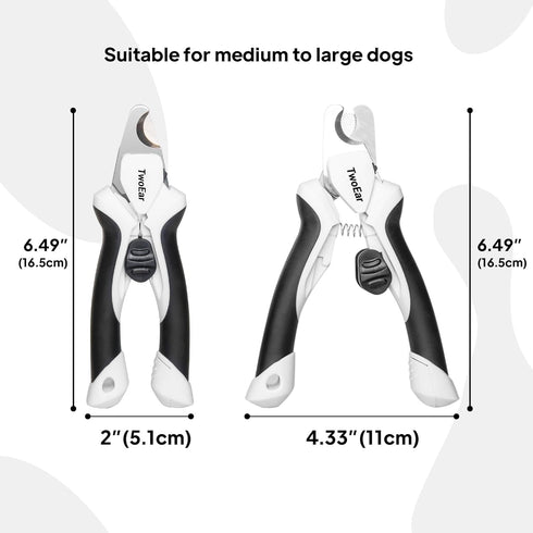 TwoEar Dog Nail Clippers with Light - Dog Nail Trimmers with Quick Sensor & Safety Guard for Medium Large Dogs