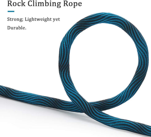 MayPaw 8FT/10FT Dog Tie Out/Check Cord, Heavy Duty Nylon Rope Training Leash for Strong Dogs (3/8 in x 10ft, Blue Black)