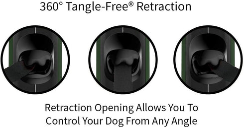 TUG Oval 360° Tangle-Free Retractable Dog Leash with Integrated Waste Bag Dispenser (Small, Green)