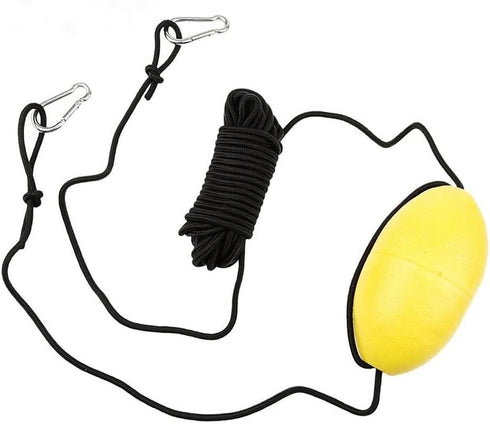 MOOCY 30 ft. Marine Rope Tow Line, Buoy Ball Float Leash & Stainless Steel Hook for Fishing Drift Anchors System