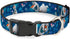Buckle-Down Plastic Clip Collar - Frozen Olaf Poses/Snowflakes Blues - Large, 1" Wide, Fits 15-26" Neck