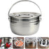 PRETYZOOM Camping Griddle Camping Pot Jacketed Kettle, Thicken Child Stainless Steel Stew Pot