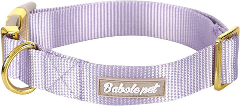 Babole Nylon Dog Collars in Lavender for Small Puppy Dogs, 13 Colors, Adjustable Soft Comfortable Collars with Safety