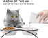 Elevated Cat Bowls Set, Ceramic Raised Cat Food Water Bowl with Metal Stand for Indoor Cats, 12 Ounces, Cute Paw Pattern
