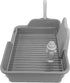 Durable Stainless Steel Dog Potty Tray for Small & Medium Breeds - Grey/Yellow