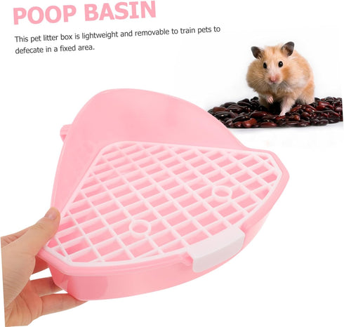 MERRYHAPY Rabbit Litter Box Pet Training Toilet for Bunny High Capacity Corner Potty with Detachable for Small Animals