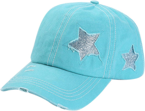 YOLAI Casual Mens and Womens Star Baseball Hat Fashion Broken Holes Outdoor Adult