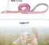 PetsHome 5 FT Dog Leash, Premium PU Leather Pet Leash with Bling Rhinestones for Small to Medium Dogs, Pink