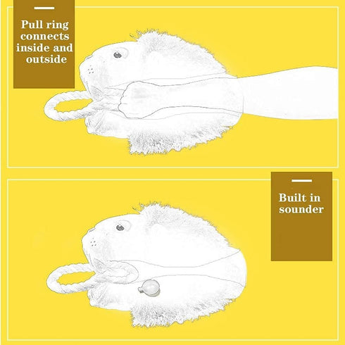 Squeaky Plush Dog Toy - Funny Stuffed Rope Toy for Small Medium Dogs, Cute Teething Chew Toy for Interactive Training