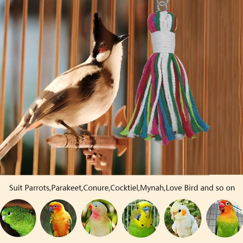 ASOCEA Pet Bird Parrot Colorful Cotton Rope Chew Toys for Cockatiels, Macaws, Parrots