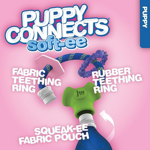 JW Pet Connects 3-in-1 Teething Chew Toy for Puppies