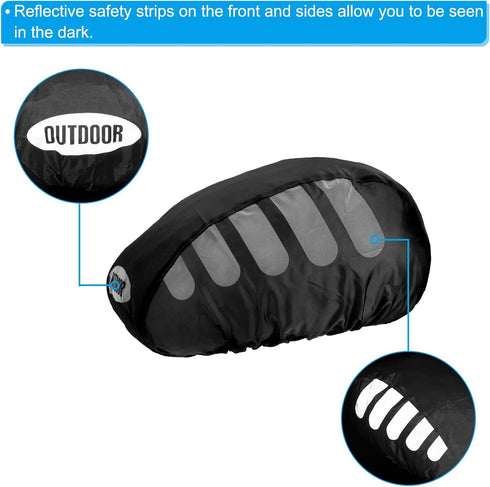 PATIKIL Cycling Bicycle Helmet Cover, Motorcycle Rain Covers, Reflective Strip for Road Cycling