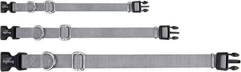 Hyhug Pets Tough Basic Regular Collar for Medium Dogs, Unique Design with Adjustment Triglide Slide (Sleet Gray)