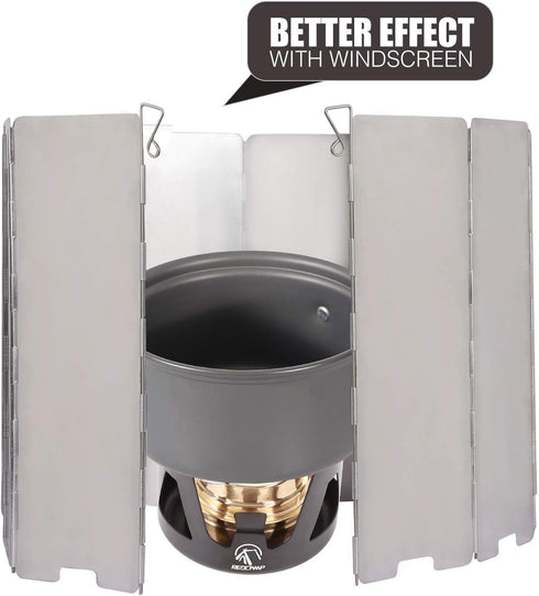 REDCAMP Mini Alcohol Stove for Backpacking - Lightweight Brass Spirit Burner with Aluminium Stand for Camping Hiking