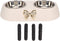 Stainless Steel Dog Bowls with Non Skid Silicone Mat - Pet Food and Water Feeder Bowls (Beige)