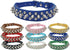Dogs Kingdom Soft Leather Mushrooms Rivet and Spikes Studded Adjustable Buckle Pet Dog Collar for Small Medium Large