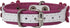Real Leather Daisy Flowers Dog Collar, White/Pink, 8.75"-10.5" Neck