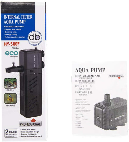 MQ 130GPH Submersible Water Pump (500L/H, 6W) with Filters and Water Nozzles for Aquarium