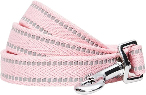 Blueberry Pet Essentials Adjustable Baby Pink Reflective Dog Collar and Leash Set, 5 ft Leash for Small Dogs