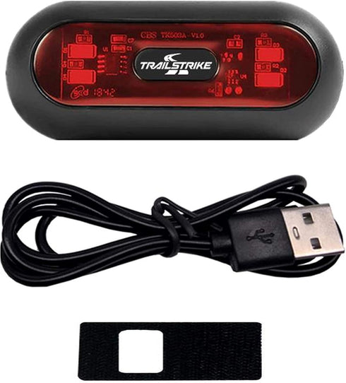 Trailstrike LED Red Rear Helmet Light for Motorcycle, Rechargeable Safety Lamp with USB Cable, TS-101-A