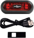 Trailstrike LED Red Rear Helmet Light for Motorcycle, Rechargeable Safety Lamp with USB Cable, TS-101-A