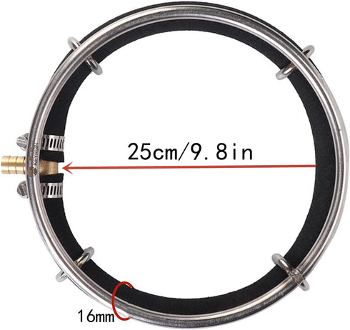TOPINCN Round Air Bubble Diffuser Ring for Aquarium, Fish Pond Oxygenation Bubbler, 25cm Aerator Bubble Stone