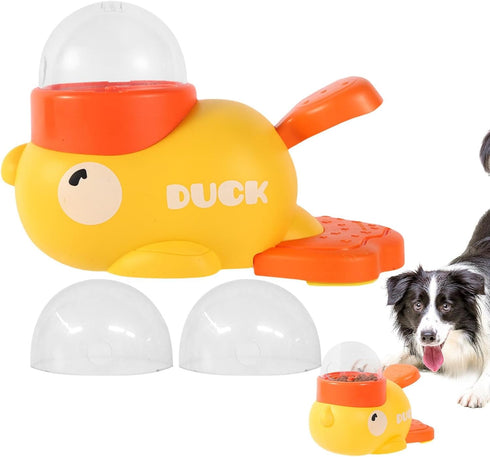 Nuytghr 8.66x5.51x4.33inches Interactive Food Dispenser for Cats, Automatic Cartoon Feeder, Duck-Shaped Cat Feeder