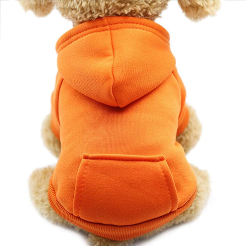 Idepet Dog Hoodies for Small Dogs - Warm Coat Jacket Vest for Chihuahua, Autumn Puppy Outfits (S, Orange)