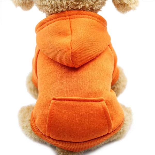 Idepet Dog Hoodies for Small Dogs - Warm Coat Jacket Vest for Chihuahua, Autumn Puppy Outfits (S, Orange)