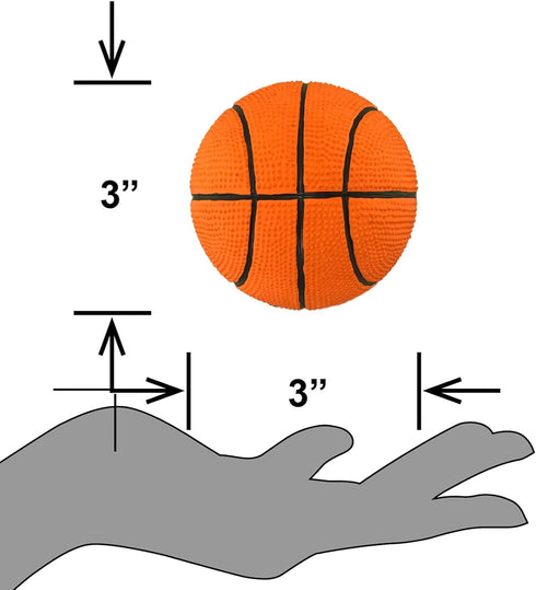 PetSport Naturflex Medium Basketball Latex Ball Dog Toy, Natural Soft Bouncy Squeaky Rubber, Safe for Indoor Play