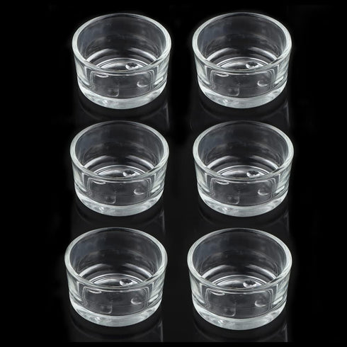 6 Pcs Glass Reptile Feeding Bowl, Food Basin Tray Container, Water Dish Cup for Small Reptiles