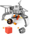 Odoland 3500W/6800W Windproof Camp Stove with Fuel Canister Adapter, Portable Collapsible Burner