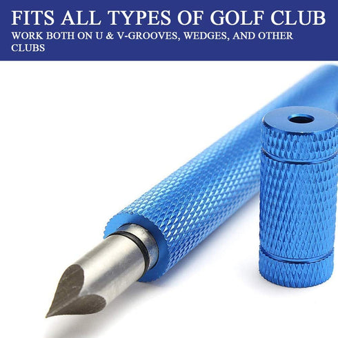 Golf Tool Set with Club Groove Sharpener, Retractable Brush, Cleaner for Wedges & Irons