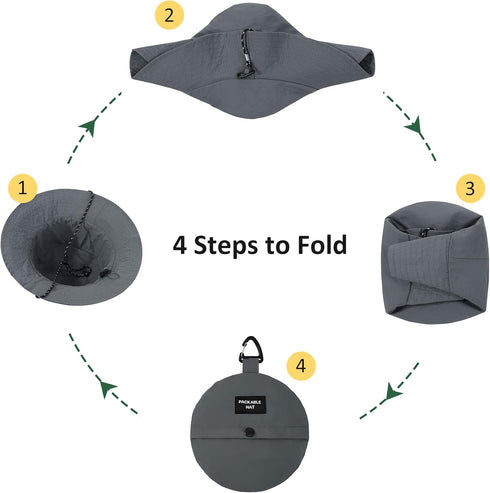 Zando Waterproof Bucket Hat for Men and Women - Rain Hat UPF 50+ Packable Outdoor Hiking Safari Fishing Hat