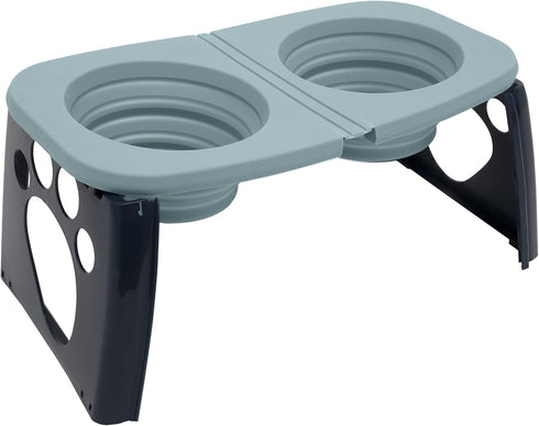 SPORT PET Elevated Travel Folding Bowls - Blue