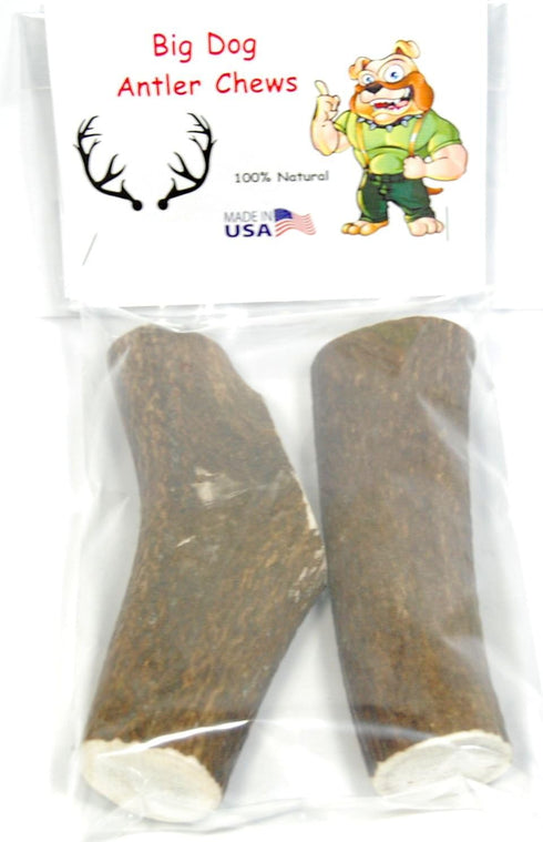 Extra Large 2-Pack Elk Antler Dog Chews, 6 to 10 inches Long for Medium to Large Dogs and Puppies
