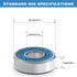 Premium 20Pcs 608rs Skateboard Bearings - Chrome Steel Longboard Bearings, 8x22x7mm, Double Rubber Sealed