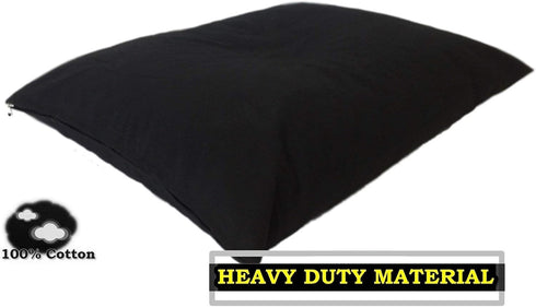 DIY Durable Tough Black Canvas Pet Dog Bed Pillow Cover, Waterproof Resistant Case Set for Medium Large Dogs, Covers