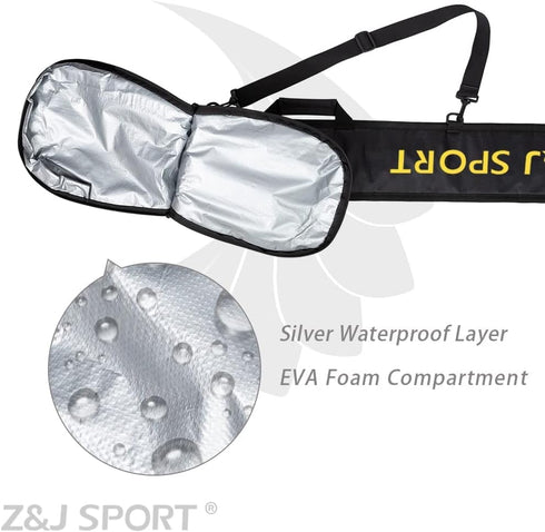 Z&J SPORT Outrigger Canoe Paddle Bag with Adjustable Shoulder Strap and Multi-Pocket Cover