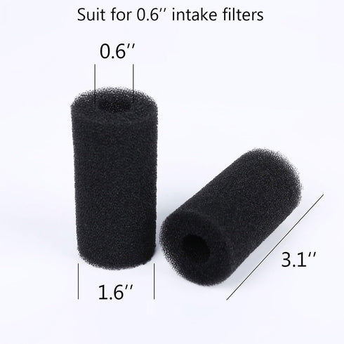 8 Pack Pre-Filter Sponge - Aquarium Pre Filter Foam Rolls 0.6” Intake Replacement Sponges for Fish Tank Filter