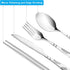 Lengnoyp 20PCS Premium Travel Utensils Set with Case, Stainless Steel Reusable Silverware for Camping, Silver