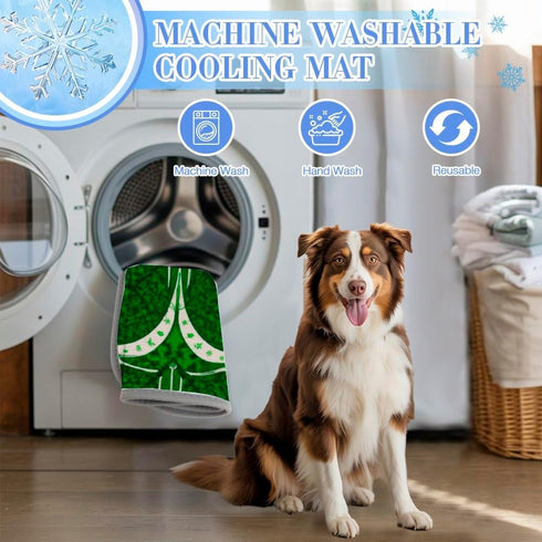 imiBBWQu Summer 27" 22" Cooling Mat for Dogs St Patrick Day Shamrock Dog Cooling Pad Washable Dog Pad for Outside Bed