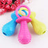 Jinshining Blue Dserw Dog Pacifier Chew Toy, Mini Bite Resistant Bell - Shape Rubber Pacifier Pet Molar Chew Training