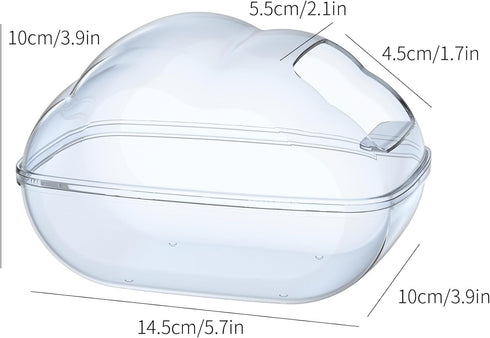 BUCATSTATE Hamster Sand Bath Container, Transparent Dust Bath Kit with Scoop Set for Small Animals (Blue, Medium)