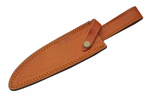 SZCO Supplies 203456 Outdoor Hunting Knife with Bone and Wood Handle, 11.5" Length and Leather Sheath