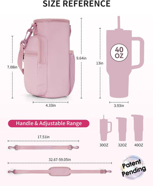 40oz 4 sportsnew Magnetic Gym Bag for Women Men, Water Bottle Carrier Holder with Strap & Phone Pockets for Tumbler