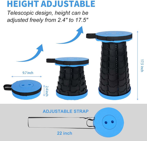 gnisbis 400lbs, Upgraded Collapsible Stool, Folding Chair with Switch Lock - Prodable Camping Stool with Load Capacity