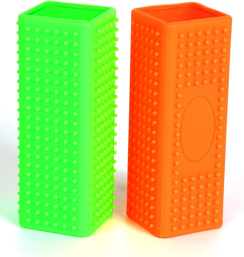 2pcs Pet Dog Cat Hair Remover, Morning Block Brush, Hollow Silicone Cleaner Brush for Pet and Furniture